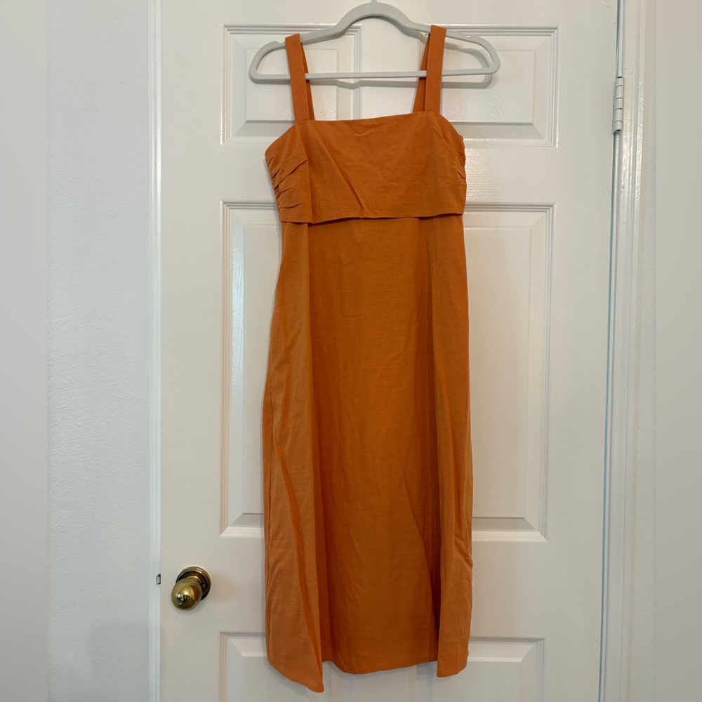 Chic Strapless Orange Dress